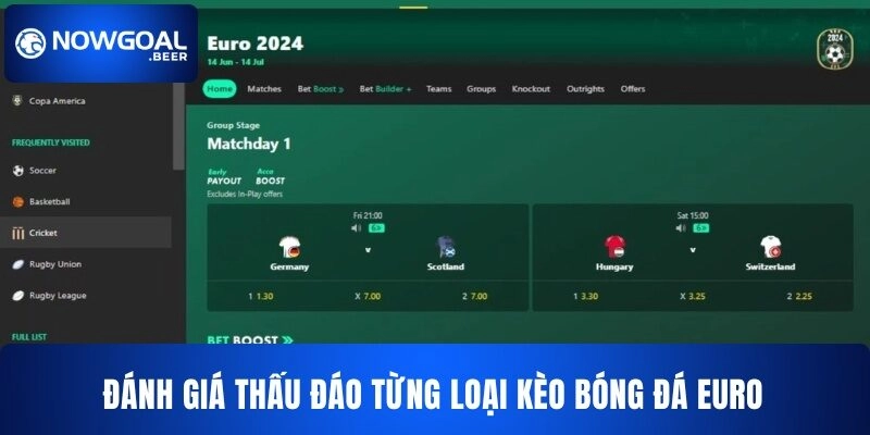keo bong da euro nowgoal danh gia tung tran dau Đánh giá thấu đáo từng loại kèo bóng đá Euro NOWGOAL